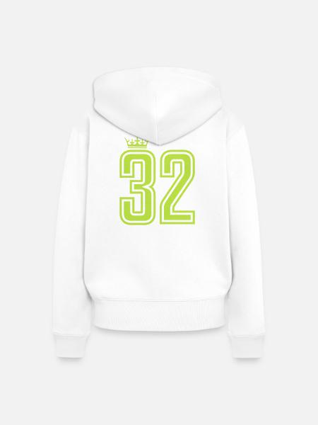 Königliche 32  - Frauen Premium Bio Zip Hoodie - Weiß