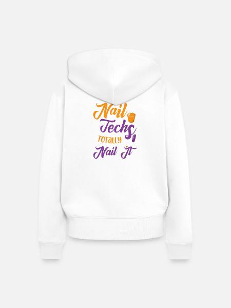 Nageldesigner Nageldesignerin Kosmetik Nagelstudio - Frauen Premium Bio Zip Hoodie - Weiß
