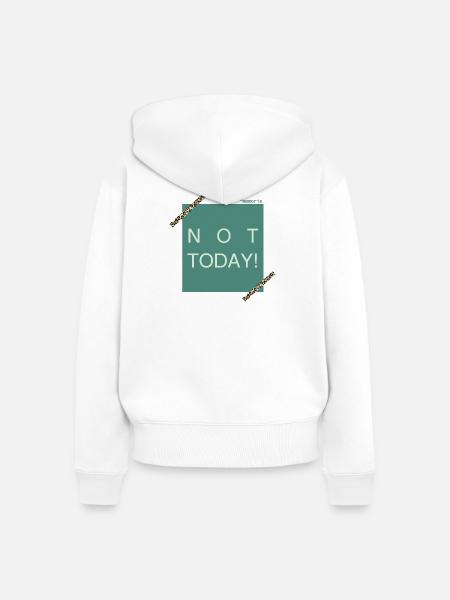 NOT TODAY! Leoparden Akzent - Frauen Premium Bio Zip Hoodie - Weiß