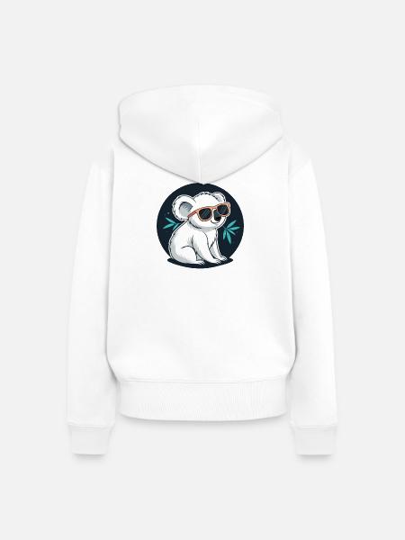 Koala-Chic-Sonnenbrillen - Frauen Premium Bio Zip Hoodie - Weiß