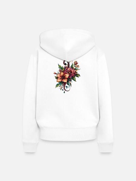 Blumenpracht im Farbwirbel - Frauen Premium Bio Zip Hoodie - Weiß