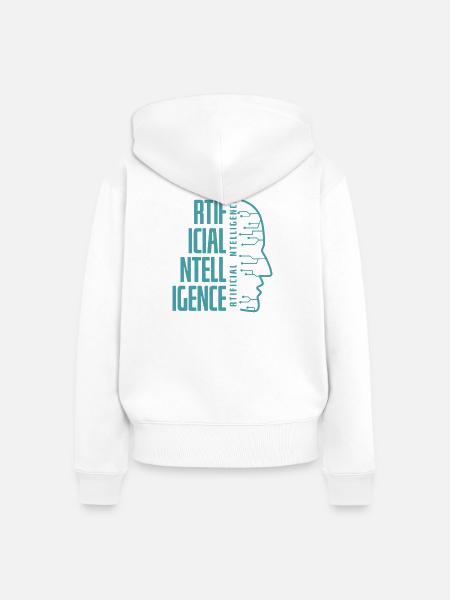 Artificial Intelligence Circuit Face Design - Frauen Premium Bio Zip Hoodie - Weiß