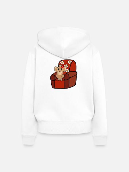 Niedliches Affe Kinder - Frauen Premium Bio Zip Hoodie - Weiß