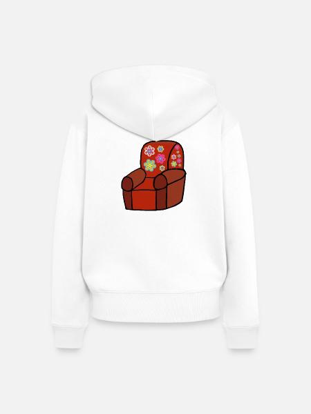 Sessel Feierabend Pause - Frauen Premium Bio Zip Hoodie - Weiß