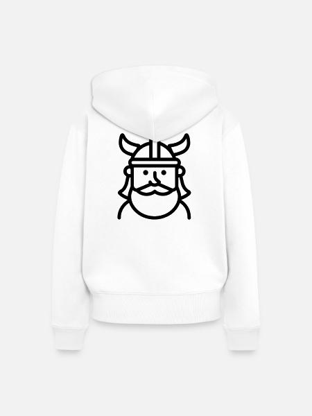 Wikinger - Frauen Premium Bio Zip Hoodie - Weiß