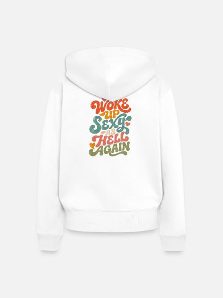 Wake Up Sexy Again - Frauen Premium Bio Zip Hoodie - Weiß