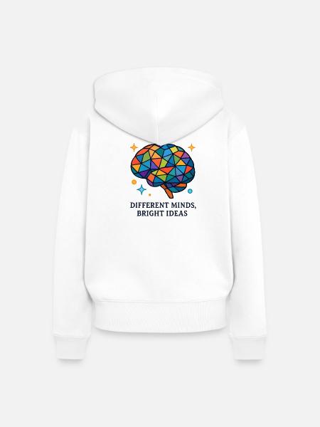 Mosaikhirn: Vielfacheideen - Frauen Premium Bio Zip Hoodie - Weiß