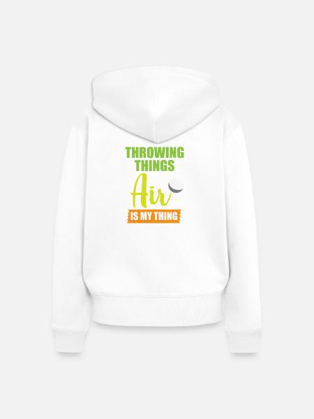 Diskuswurf Diskuswerfen Diskus diskuswerfer - Frauen Premium Bio Zip Hoodie - Weiß