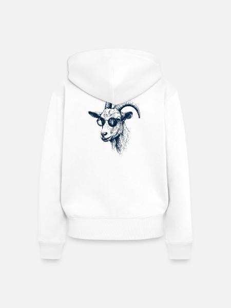 Großartige Ziege - Frauen Premium Bio Zip Hoodie - Weiß