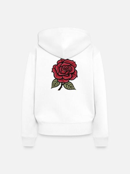 Rose Liebe - Frauen Premium Bio Zip Hoodie - Weiß