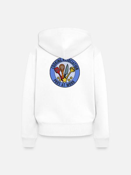 Kochverband Profis Am Werk Emblem - Frauen Premium Bio Zip Hoodie - Weiß