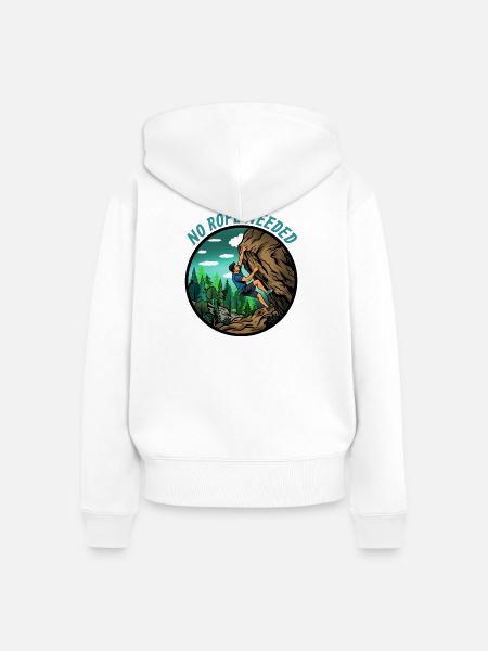 Kein Seil nötig - Bouldering - Frauen Premium Bio Zip Hoodie - Weiß