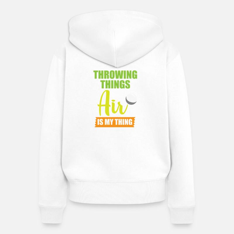 discus throw discus throw discus thrower - Women's Premium Organic Zip Hoodie - white
