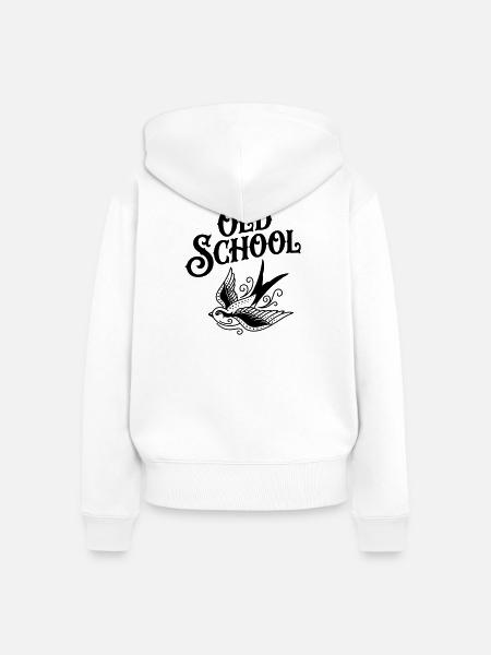 Altes Tattoo - Frauen Premium Bio Zip Hoodie - Weiß