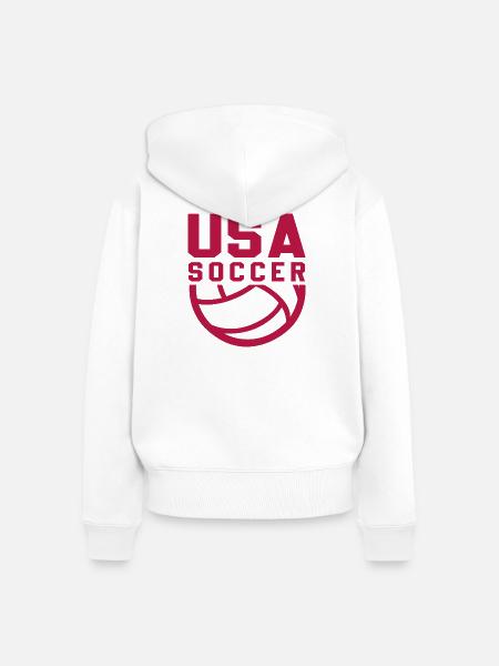 USA Soccer - Frauen Premium Bio Zip Hoodie - Weiß