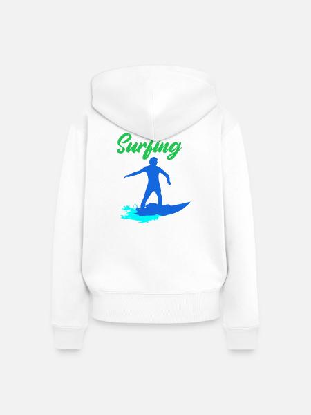surfer - Frauen Premium Bio Zip Hoodie - Weiß