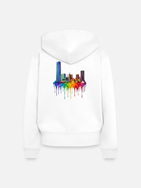 Oklahoma City Oklahoma Tropfende Kunst - Frauen Premium Bio Zip Hoodie - Weiß