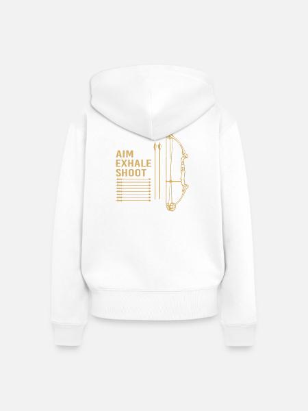 Bogenschütze Bogen Bogenschießen - Frauen Premium Bio Zip Hoodie - Weiß