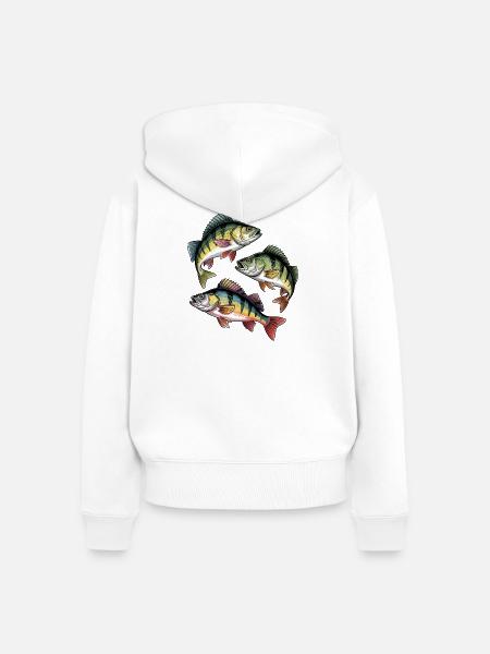 Barsch Angeln - Frauen Premium Bio Zip Hoodie - Weiß