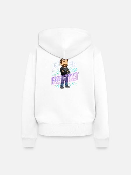 Ich bin begeistert - Frauen Premium Bio Zip Hoodie - Weiß