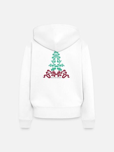 Verwurzelte Energie - Frauen Premium Bio Zip Hoodie - Weiß