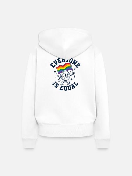 LGBTQ-Pride-Monat – Alle sind gleich - Frauen Premium Bio Zip Hoodie - Weiß