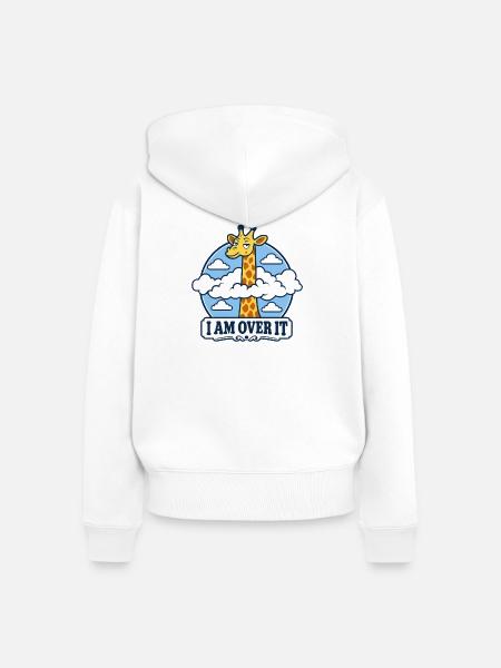 Giraffe Leave-it-behind - Frauen Premium Bio Zip Hoodie - Weiß
