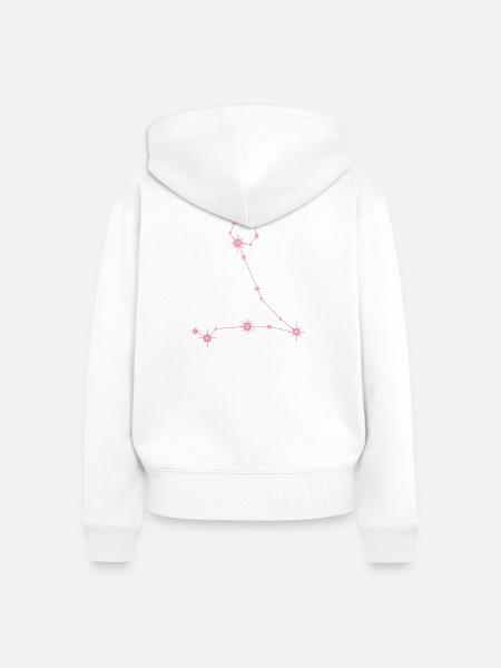 Fischestern Sternbild Sternzeichen Pastellrosa - Frauen Premium Bio Zip Hoodie - Weiß
