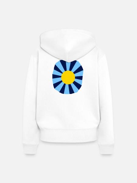Psychedelische Blume - Frauen Premium Bio Zip Hoodie - Weiß