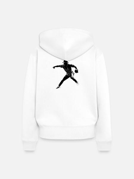 Baseball - Frauen Premium Bio Zip Hoodie - Weiß