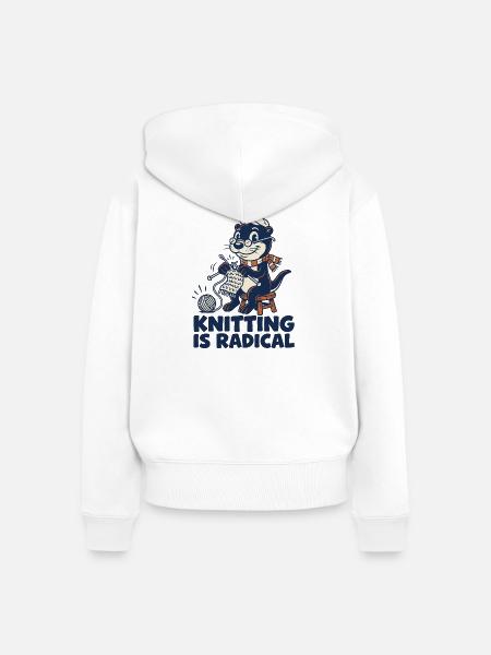 Radical Knitting Otter - Frauen Premium Bio Zip Hoodie - Weiß