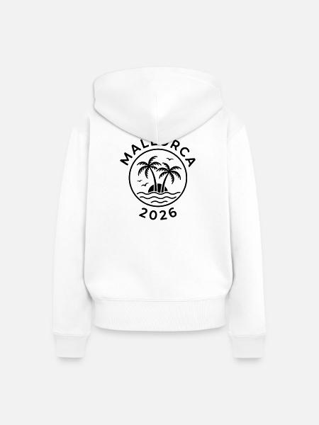 Mallorca 2026 - Frauen Premium Bio Zip Hoodie - Weiß