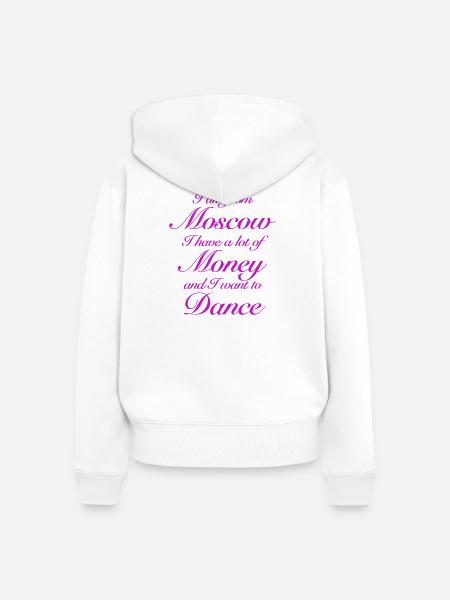 Ich komme aus Moskau - Frauen Premium Bio Zip Hoodie - Weiß