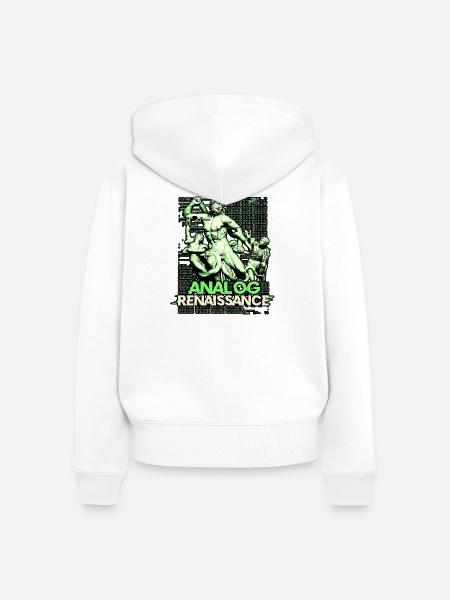 Analog Renaissance - Frauen Premium Bio Zip Hoodie - Weiß
