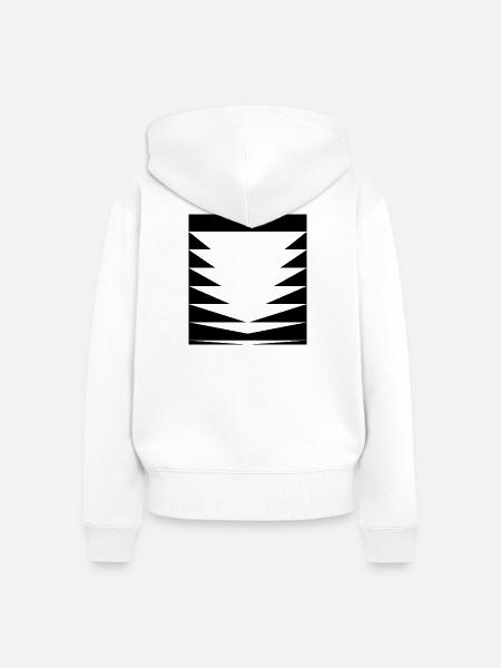 Dreiecks-Musterdesign - Frauen Premium Bio Zip Hoodie - Weiß