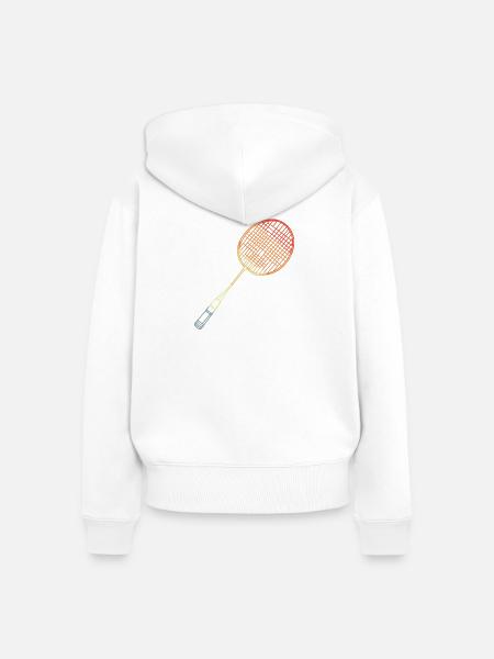Badmintonschläger Skizze - Frauen Premium Bio Zip Hoodie - Weiß