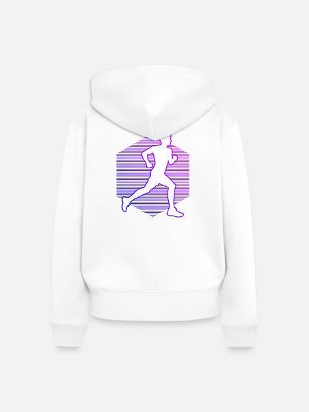 Geschenkidee für einen Running mit Running - Frauen Premium Bio Zip Hoodie - Weiß