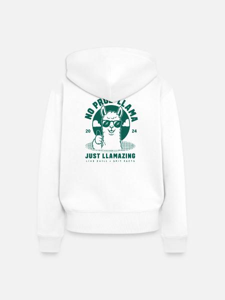 No Prob-Llama Just Llamazing - Frauen Premium Bio Zip Hoodie - Weiß