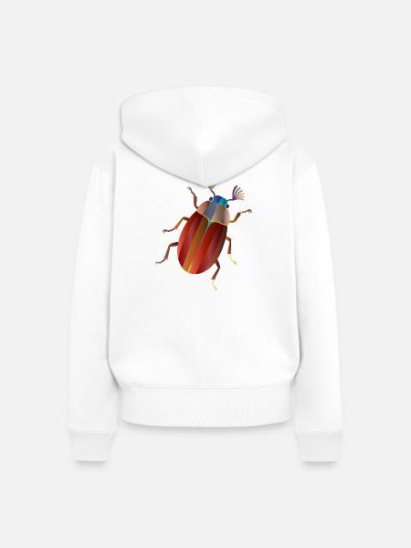 Bunter Maikäfer Retro Stil   - Frauen Premium Bio Zip Hoodie - Weiß