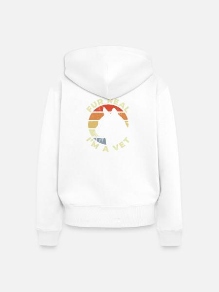Ich bin der Tierarzt - Frauen Premium Bio Zip Hoodie - Weiß
