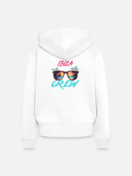 Ibiza Party Crew - Frauen Premium Bio Zip Hoodie - Weiß