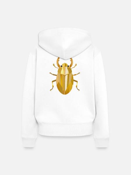 Goldener Scarabäus Symbol Stil - Frauen Premium Bio Zip Hoodie - Weiß