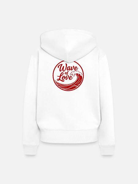 Wave of Love Welle - Frauen Premium Bio Zip Hoodie - Weiß