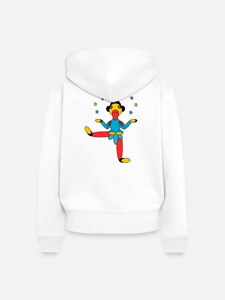 Farbenfroher Vogel im Tanz - Frauen Premium Bio Zip Hoodie - Weiß