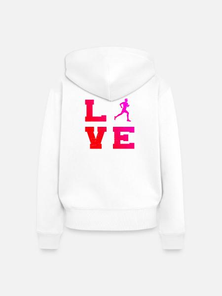 Geschenkidee für einen Running mit Running - Frauen Premium Bio Zip Hoodie - Weiß
