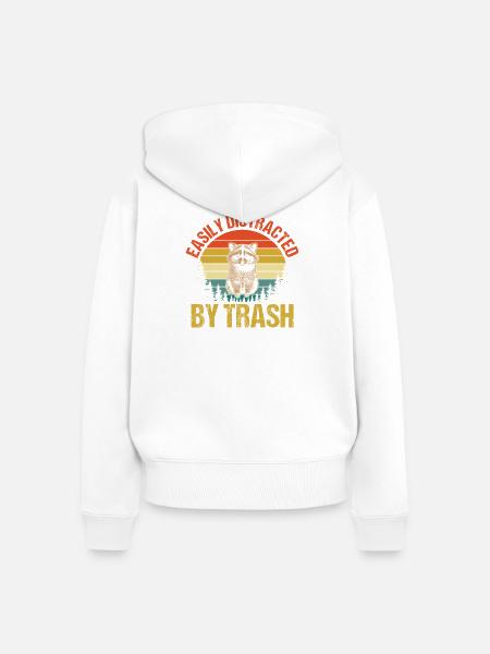 Trash Panda Raccoon - Frauen Premium Bio Zip Hoodie - Weiß