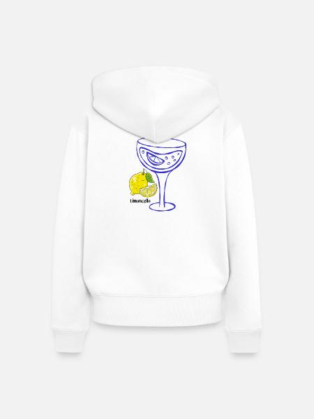 Zitronen-Cocktail Linienkunst - Limoncello - Frauen Premium Bio Zip Hoodie - Weiß