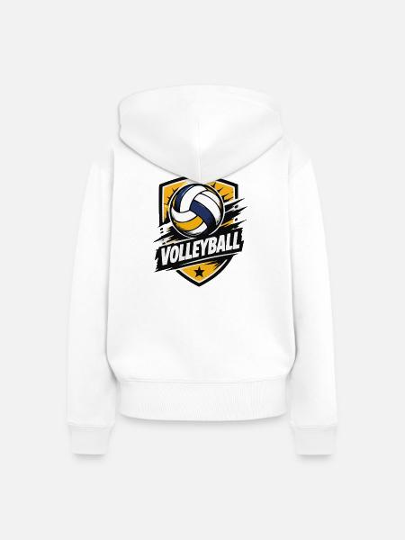 Schlagkraft Volleyball Shield - Frauen Premium Bio Zip Hoodie - Weiß