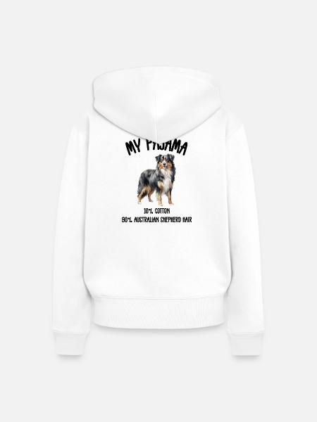 Australian Shepherd Pyjama - Frauen Premium Bio Zip Hoodie - Weiß