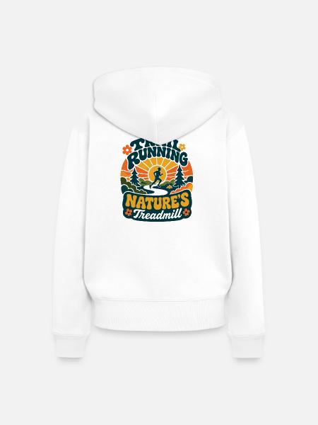 Trailrunning Natur's Laufband Retro - Frauen Premium Bio Zip Hoodie - Weiß